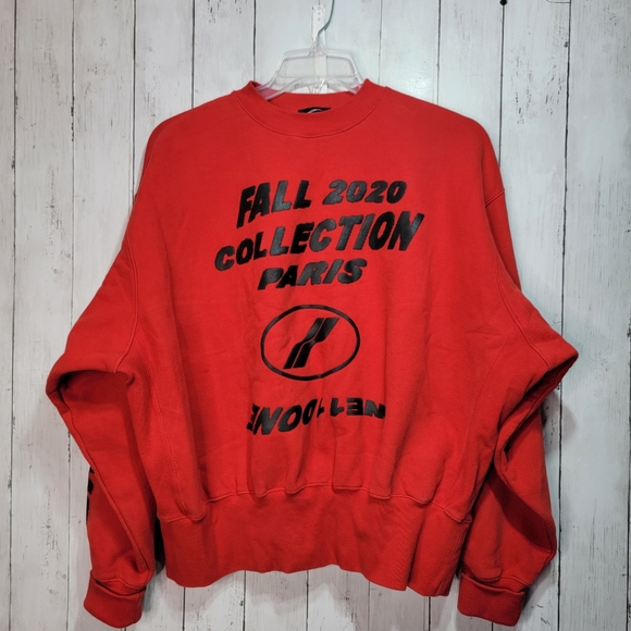 We11-Done Red Heavyweight Graphic Spellout Sweatshirt Size Small Cotton Blend. - Picture 1 of 9